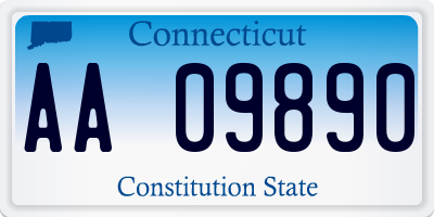 CT license plate AA09890