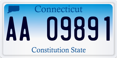 CT license plate AA09891