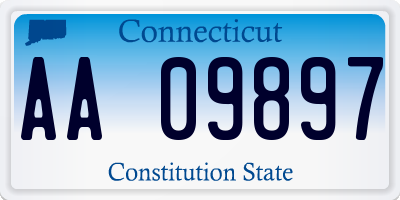 CT license plate AA09897