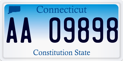 CT license plate AA09898