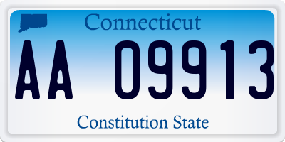 CT license plate AA09913