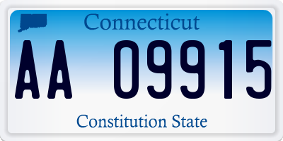 CT license plate AA09915
