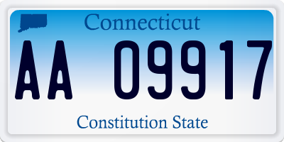 CT license plate AA09917