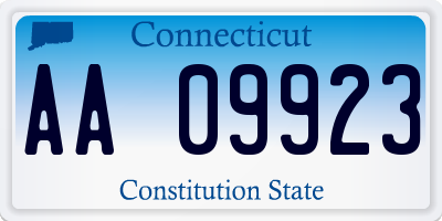CT license plate AA09923