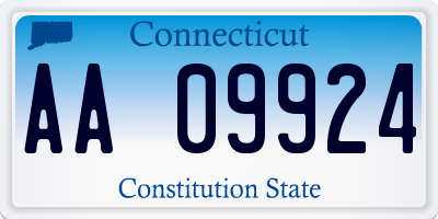 CT license plate AA09924