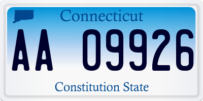 CT license plate AA09926