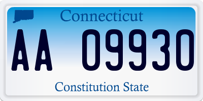 CT license plate AA09930