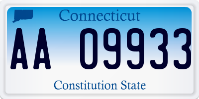 CT license plate AA09933