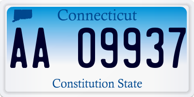 CT license plate AA09937