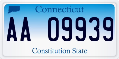 CT license plate AA09939
