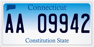 CT license plate AA09942