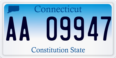 CT license plate AA09947
