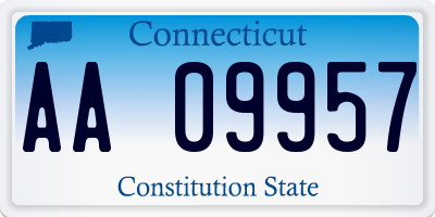 CT license plate AA09957