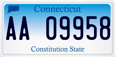 CT license plate AA09958