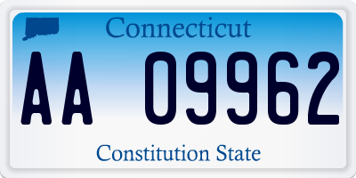 CT license plate AA09962