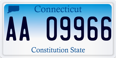 CT license plate AA09966