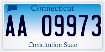 CT license plate AA09973