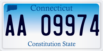 CT license plate AA09974