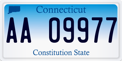 CT license plate AA09977