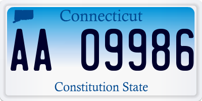 CT license plate AA09986