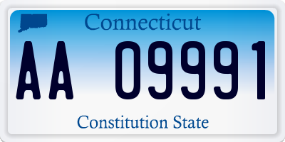 CT license plate AA09991