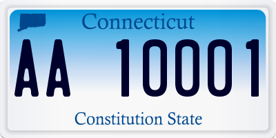 CT license plate AA10001