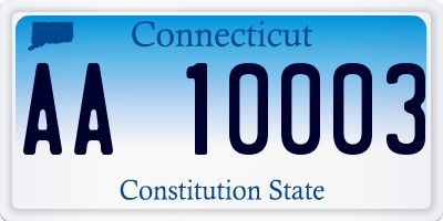 CT license plate AA10003