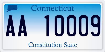 CT license plate AA10009