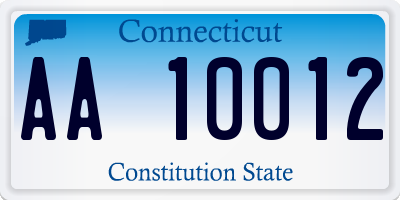 CT license plate AA10012