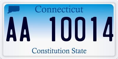 CT license plate AA10014