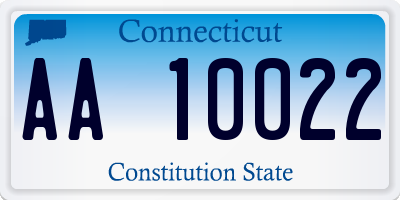 CT license plate AA10022