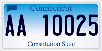 CT license plate AA10025