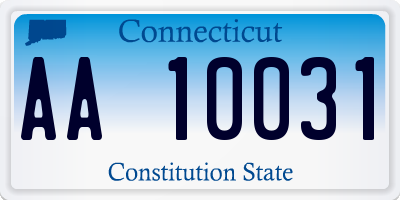 CT license plate AA10031