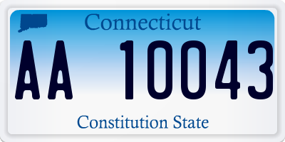 CT license plate AA10043