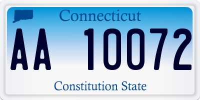 CT license plate AA10072