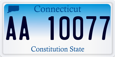CT license plate AA10077