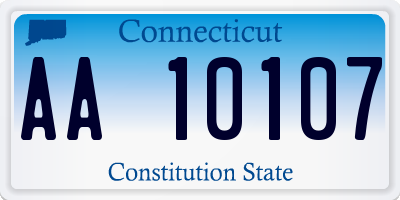 CT license plate AA10107