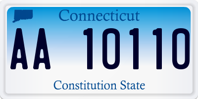 CT license plate AA10110