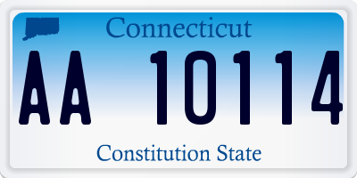 CT license plate AA10114