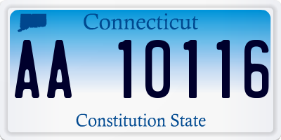 CT license plate AA10116