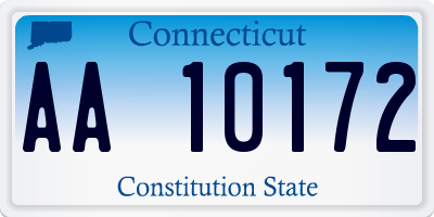 CT license plate AA10172