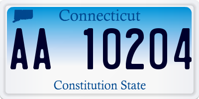 CT license plate AA10204