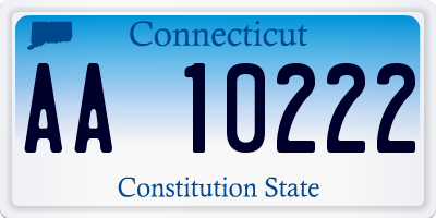 CT license plate AA10222