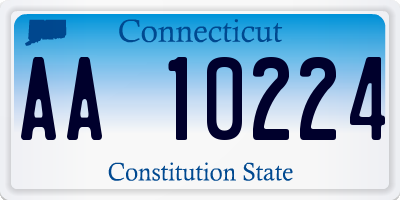 CT license plate AA10224