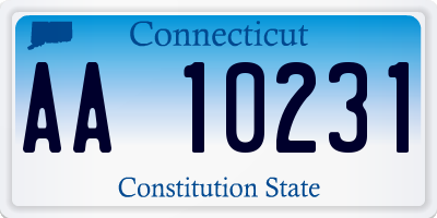 CT license plate AA10231