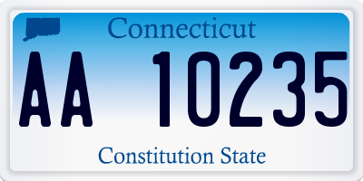 CT license plate AA10235