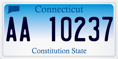 CT license plate AA10237