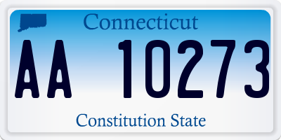 CT license plate AA10273