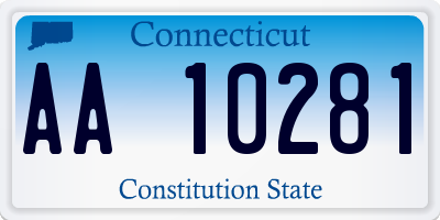 CT license plate AA10281