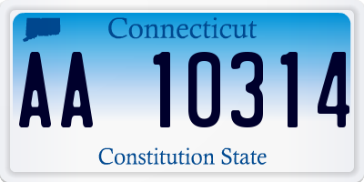 CT license plate AA10314